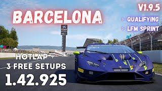 LAMBORGHINI HURACAN GT3 EVO2 | BARCELONA 1.42.9 | HOTLAP + FREE SETUP | ACC v1.9