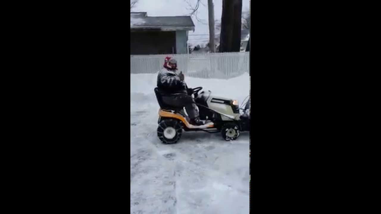 Cub Cadet With Snow Blower 6 Feb 15 Youtube