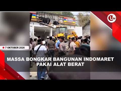 TOLAK RITEL MODERN, MASSA MENGATASNAMAKAN SANTRI BONGKAR BANGUNAN INDOMARET | U-NEWS