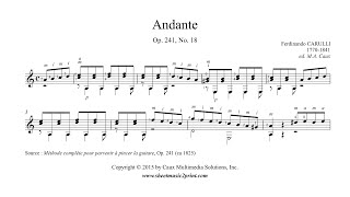 Carulli : Andante Op. 241, No. 18 chords