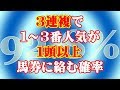 3連複で1~3番人気が1頭以上馬券に絡む確率etc.