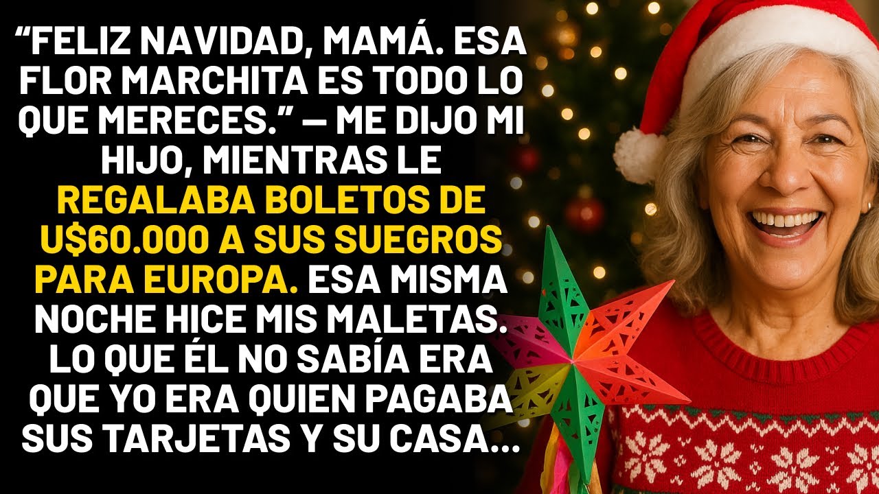 “Feliz Navidad, mamá. Esa flor marchita es todo lo que mereces.” —me dijo mi hijo, mientras...