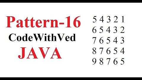 Pattern- 16|| number pattern print in java || code with Ved|| number pattern Print program in Hindi