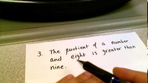 Translating words into Inequalities