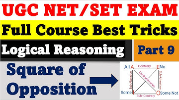 UGC NET/SET सेट Square of Opposition !! Logical Reasoning Full Course !! Part 9 ! MH-SET Exam !!