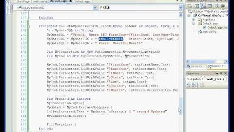 Visual Basic visual studio 2008 Parameterized Command