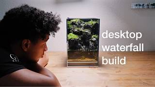 Super simple DESKTOP waterfall terrarium build!