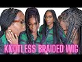 KNOTLESS! Best $100 Amazon Braided WIG NEW Full Lace Mesh Cap Quick Install NO Leave Out ALL SCALP