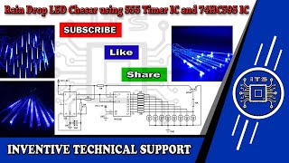 Rain Drop LED Chaser Circuit using 555 Timer and 74hc595 IC by INVENTIVE TECHNICAL SUPPORT
