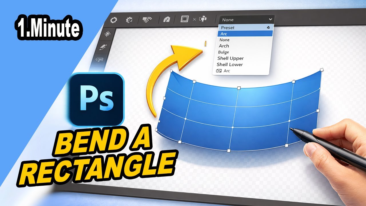 Как согнуть прямоугольник в Photoshop
