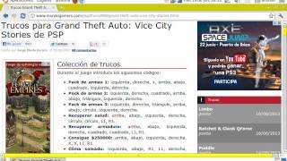 Trucos para gta vice city stories para psp