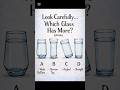 Which Glass Has More Water? 😳 Only Genius Can Answer!📄#shorts