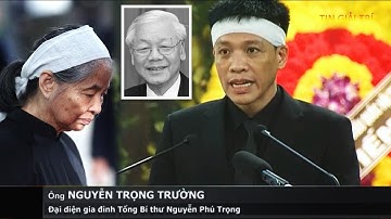 TRỰC TIẾP: Con Trai TBT Nguyễn Phú Trọng đọc lời cảm tạ tại Lễ Truy Điệu