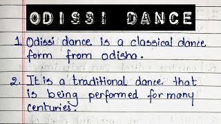 10 Lines on Odissi Dance in English || Essay on Odissi Dance || Learning Path || Essay ||