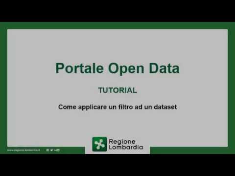 Portale Open Data di Regione Lombardia - Come applicare un filtro