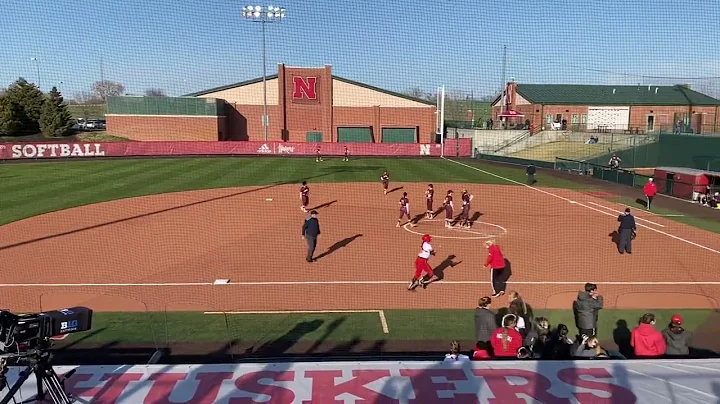 Cam Ybarra Home Run Nebraska Husker Softball vs Mi...