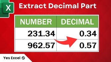 Get the Decimal Part of a Number in Excel