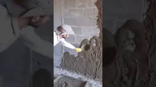 the process of plastering walls is very easy #construction #plastering #wall #popular #shorts
