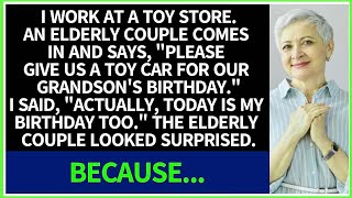 I work in a toy store. An elderly couple comes into the store, and a shocking revelation is made.