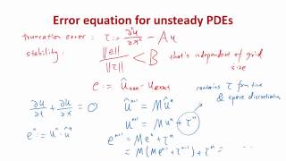MIT Numerical Methods for PDE Lecture 7: Error equation of unsteady PDEs