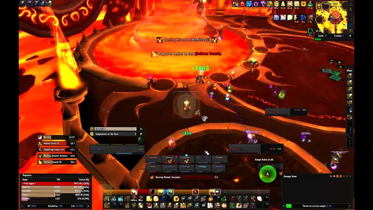 [Ridonkulous] Firelands: Ragnaros (Normal) 10-man - YouTube