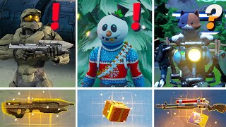 NEW BOSSES & MYTHIC WEAPONS IN FORTNITE UPDATE (Boss Master Cheif, Snowman, Kit, Mandalorian)