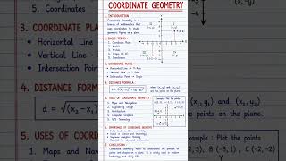 Coordinate Geometry | Homework Help | Mathematics Project