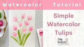 Simple Watercolor Tulips