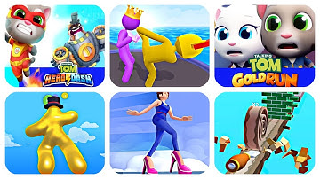 Tom Hero Dash, Giant Rush, Talking Tom Gold Run, Blob Runner 3D, High Heels, Spiral Roll Part 105