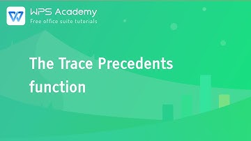 [WPS Academy] 2.4.0 Excel:The Trace Precedents function