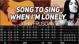 John Frusciante - Song to Sing When I&#39;m Lonely (Guitar lesson with TAB)