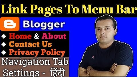 Link Pages To Menu Bar Navigation Tab In Blogger and Website