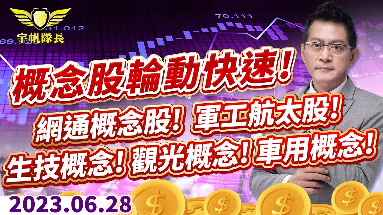 《產業先鋒隊》概念股輪動快速！網通概念股！軍工航太股！生技概念！觀光概念！車用概念！｜黃宇帆分析師｜2023.06.28