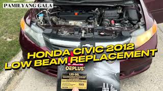 LOW BEAM BULB REPLACEMENT Diy Light Bulb Replacement Honda Civic Xi 2011to 2014