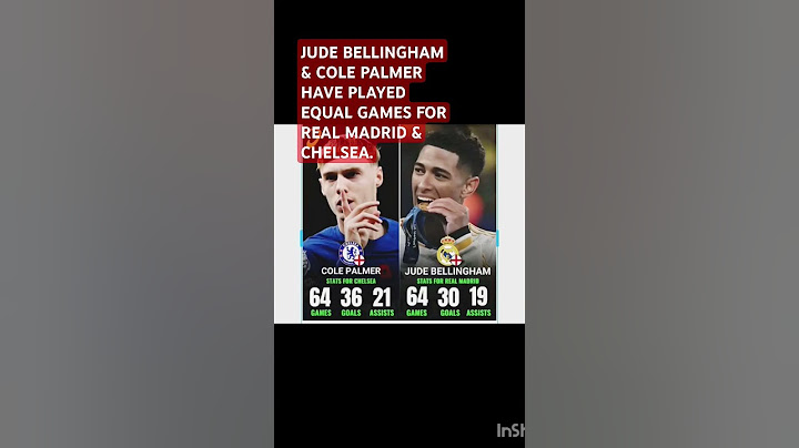 JUDE BELLINGHAM & COLE PALMER HAVE PLAYED EQUAL GAMES FOR REAL MADRID & CHELSEA.