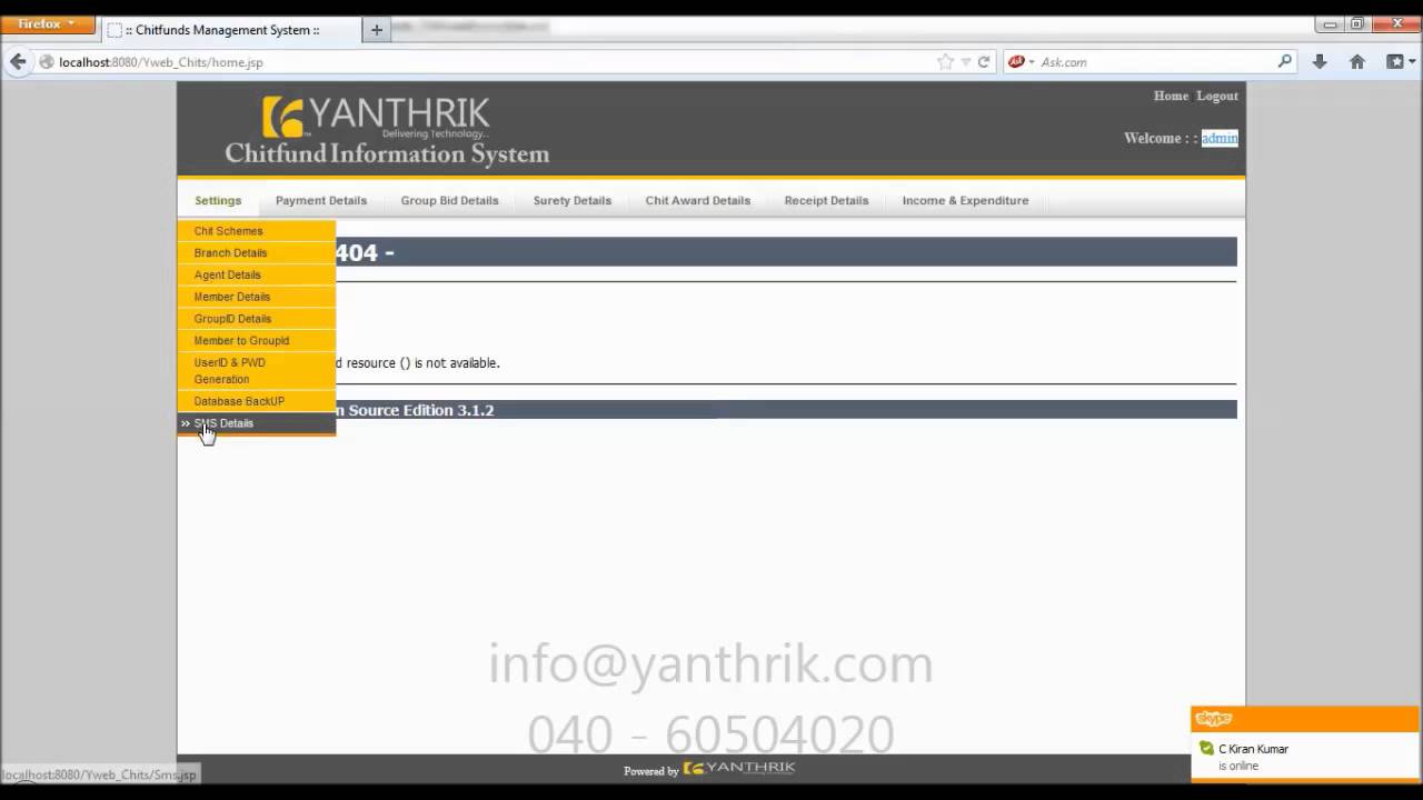 Yanthrik Chit fund Management System