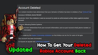 (Updated) How To Get Your Deleted Roblox Account Back