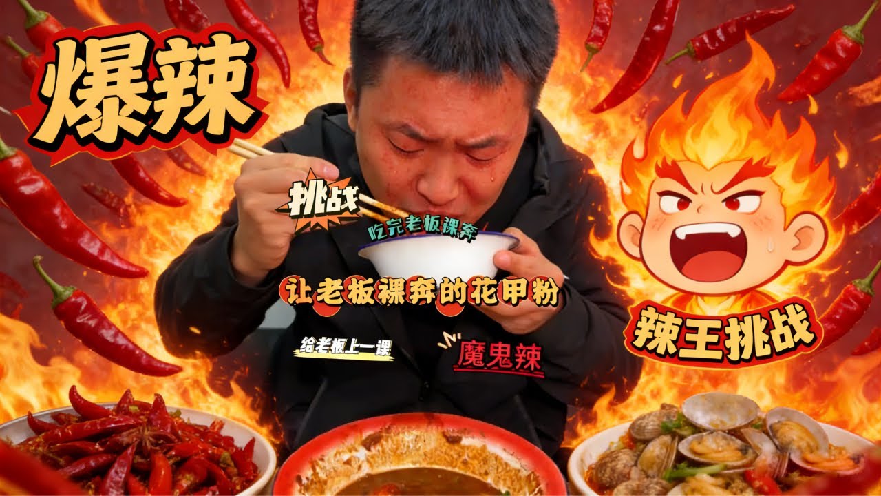 巡辣之旅～合肥变态辣花甲粉，老板说我要挑战成功他就裸奔【辣王刘泳杰】