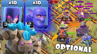 SIEGE MACHINE OPTIONAL | TH10 GOLEM BOWLER WITCH (GOBOWI) Attack Strategies | Clash of Clans