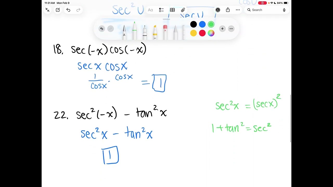 AP Precalculus 5.1 Fundamental Identities 