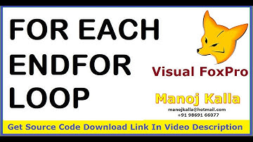 vfp foreach loop in Visual foxpro | foreach in foxpro | foreach loop in vfp | For Each in VFP