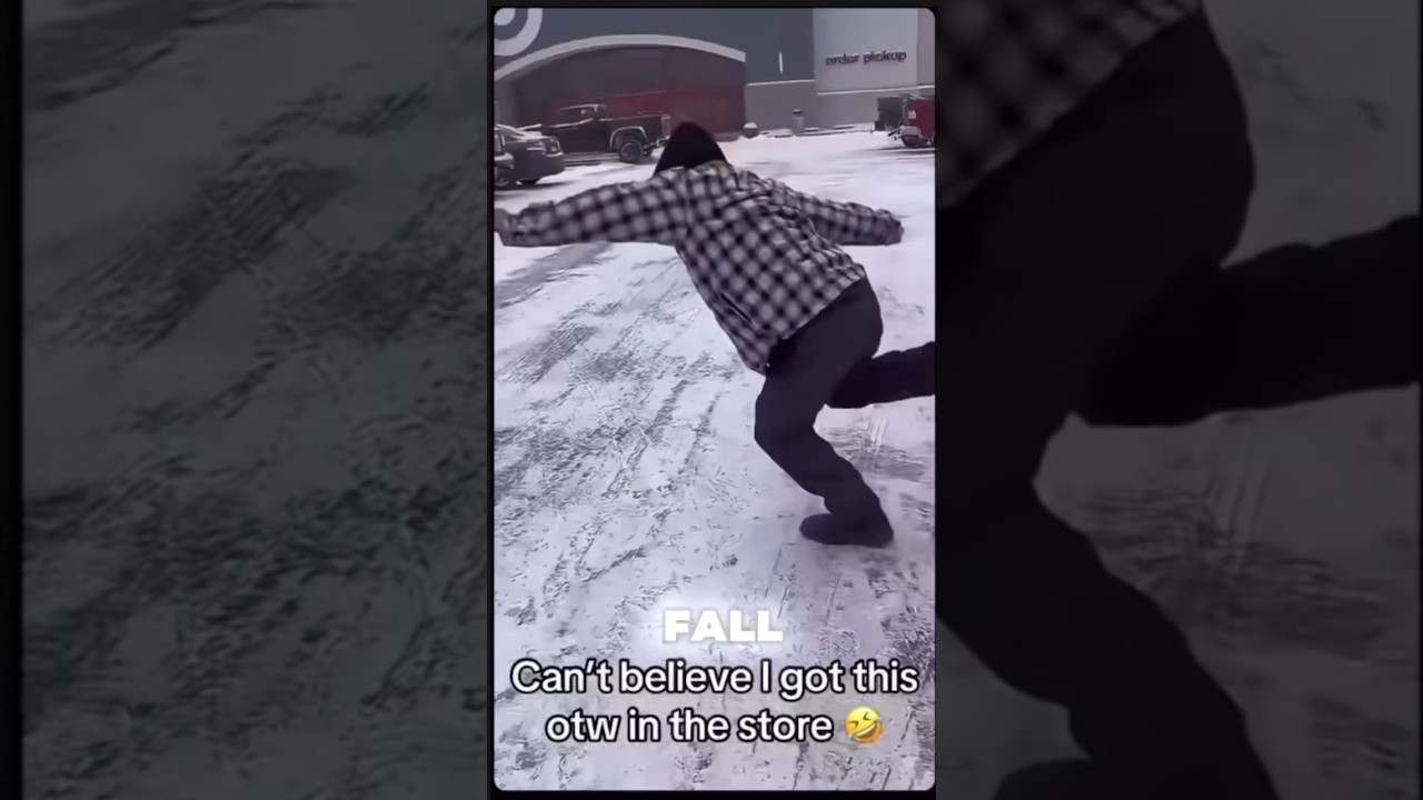 Man Slips And Fall On Ice 