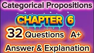 Categorical Propositions | Chapter 6 Logic MCQs & Answers