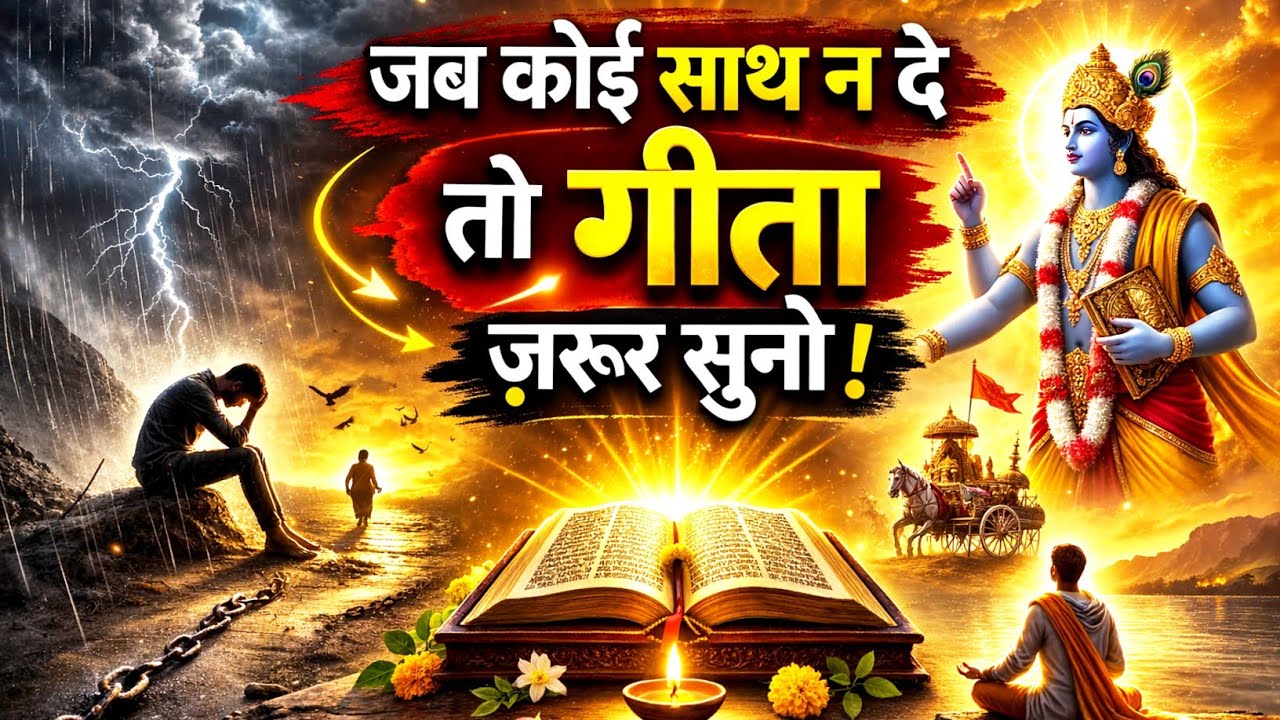 जब कोई साथ न दे तो गीता जरूर सुनो || Geeta, Sar, Krishna, Updesh, motivational, #krishna 