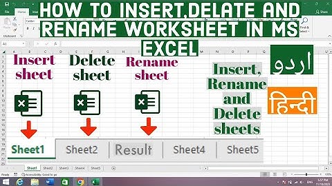 How to Insert, Delete and Rename worksheet in Ms Excel | Insert, Rename and Delete sheets in  Excel