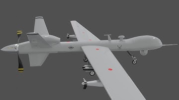mq 9 reaper Drone Low poly 3D model