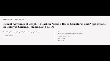 Recent Advances of Graphitic Carbon Nitride-Based Structures and Applications in Cata... | RTCL.TV