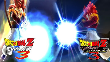 Gogeta SSJ4 COMPARISON | Budokai 3 vs Budokai Tenkaichi 3. (x100 Big Bang Kamehameha)