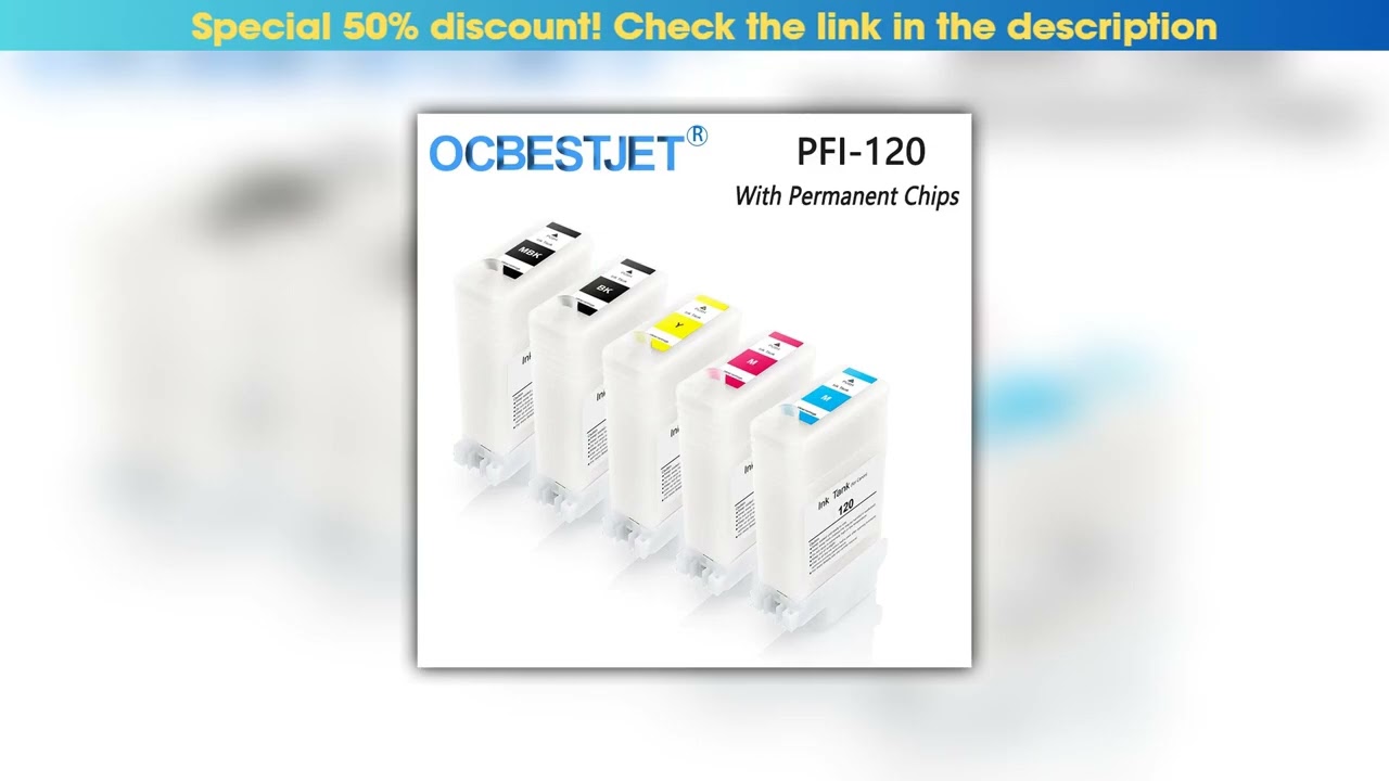 Best OCBESTJET PFI-120 PFI120 Refillable Ink Cartridges For Canon TM200 TM205 TM300 TM305 TM-200 20
