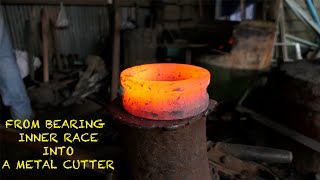 AMAZING WORK !! MAKING A BLACKSMITH METAL CUTTER FROM BEARING INNFER RACE